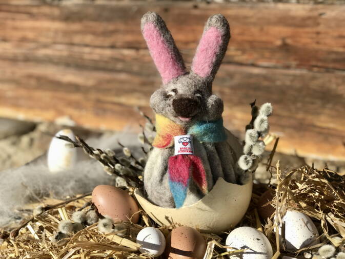 Schoggi-Eierlikör uim Hasenfläschli