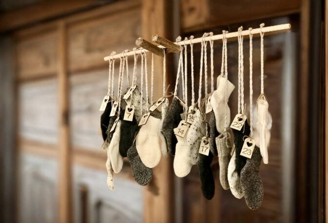 handgestrickter Advemtskalender handgestrickter Advemtskalender