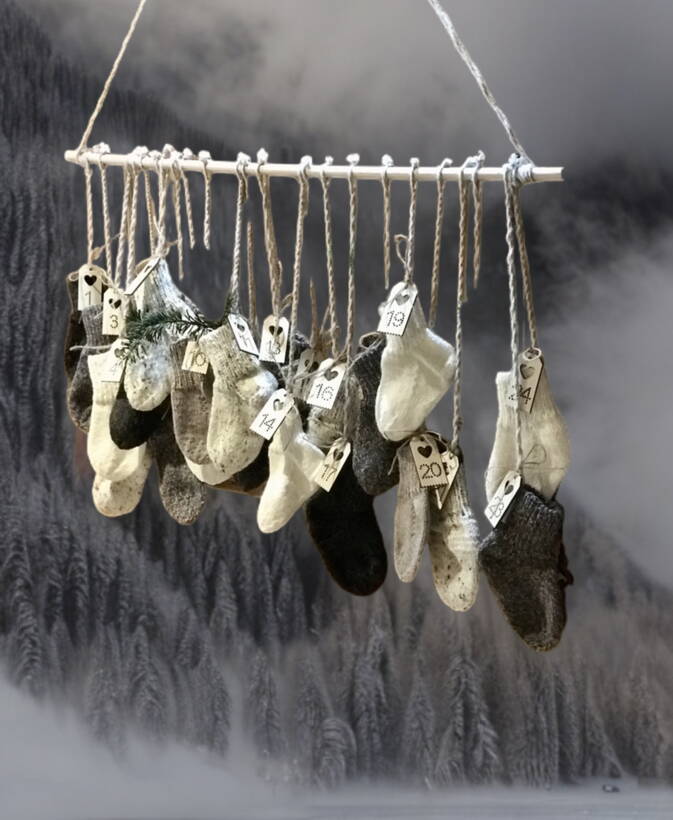 handgestrickter Advemtskalender handgestrickter Advemtskalender