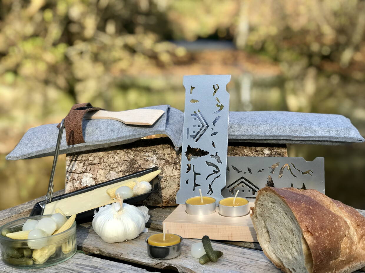 Outdoor Raclettset Landliebe (ohne Strom)mit Bienenwachsteelichtern