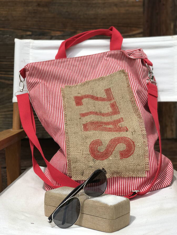 Upcycling SALZ Shopper rot-weiss Upcycling SALZ Shopper rot-weiss