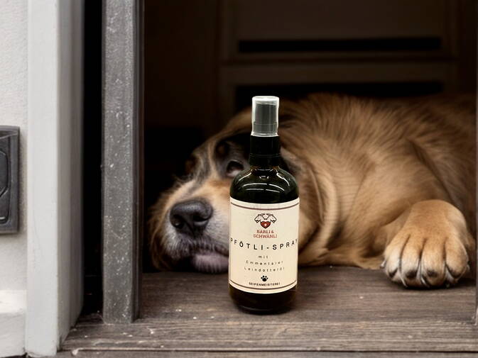 Pfötlispray Bio Pfotenpflege für Hunde (ohne Alkohol) mit Emmentaler Leindotteröl 
