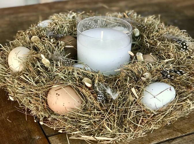 Osterkranz mit Duftkerze Osterkranz mit Duftkerze
